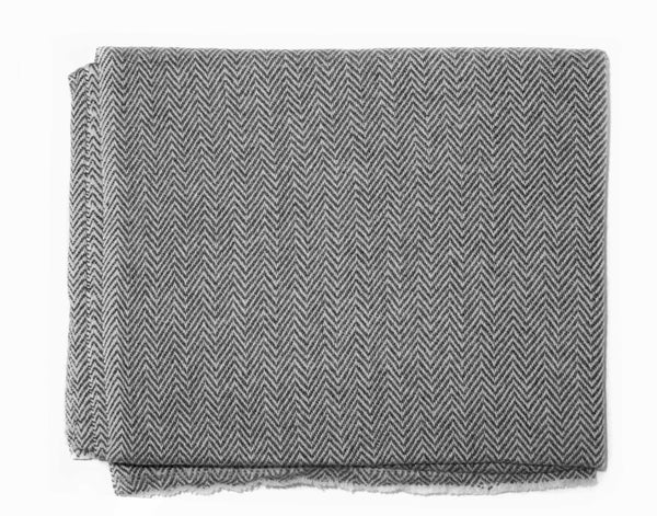 Unisex large cashmere scarf. Beautiful chevron weave pattern - Marie-Pierre Rousseau