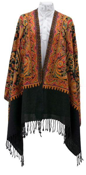Embroidered soft wool shawl, a perfect gift for Mother’s Day - Marie-Pierre Rousseau