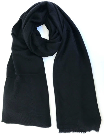 Black and black handmade chevron woven scarf. A must have - Marie-Pierre Rousseau