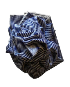 Blue and white handmade chevron woven scarf. Perfect to dress up with a jean - Marie-Pierre Rousseau