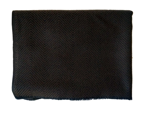 Classic chevron cashmere handmade shawl - Marie-Pierre Rousseau