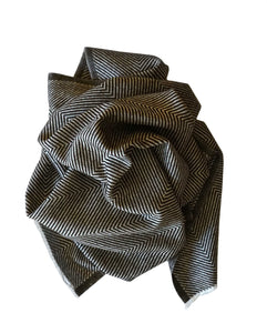  Chevron woven large scarf handmade with cashmere. Warm soft cashmere fabric. Perfect father’s gift - Marie-Pierre Rousseau