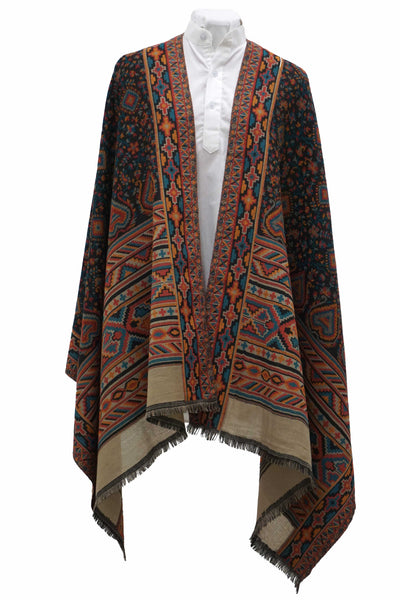 Carefully woven jacquard shawl. Lovely feminine look in a sumptuous range of colors - Marie-Pierre Rousseau